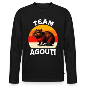 Team Aguti - Männer Premium Bio Langarmshirt - Schwarz - Vorne - Nico (187cm)