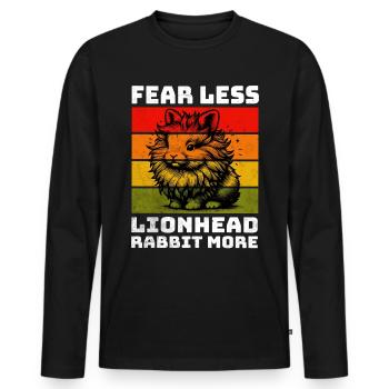 Lapin Tête de Lion Löwenkopfkaninchen - T-shirt manches longues Premium bio Homme - noir - Devant - Nico (187cm)