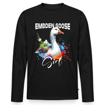 Embden Oie Fille Emdengans - T-shirt manches longues Premium bio Homme - noir - Devant - Nico (187cm)