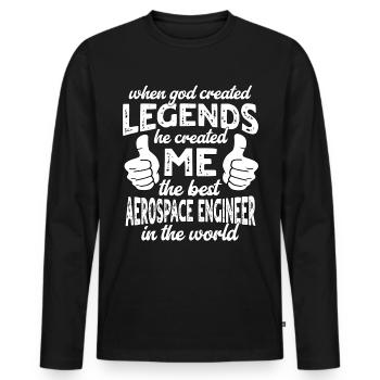 Best Aeronautical Engineer Legend - Men's Premium Organic Long Sleeve Shirt - black - Front - Nico (187cm)