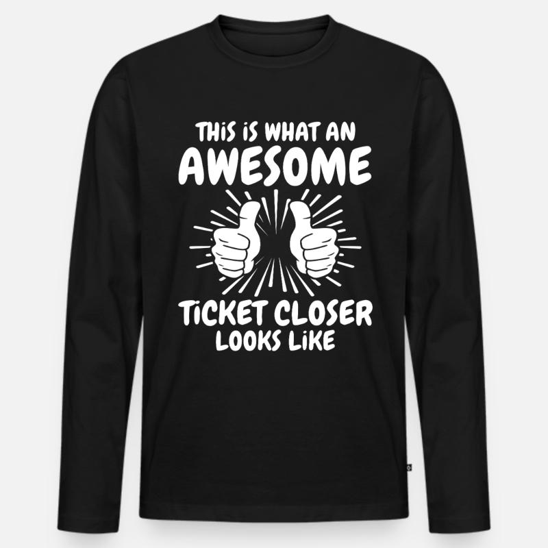 IT Ticket - Männer Premium Bio Langarmshirt - Schwarz