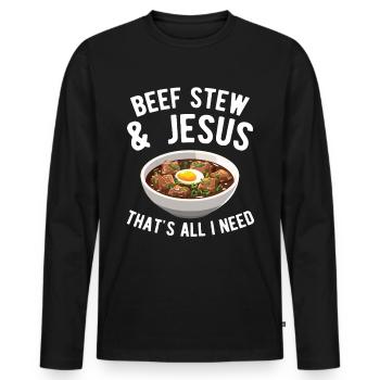Nourriture drôle de Thanksgiving -fans Meme - T-shirt manches longues Premium bio Homme - noir - Devant - Nico (187cm)
