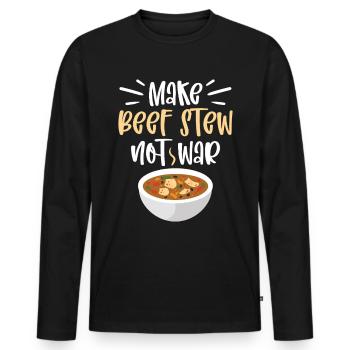 Nourriture drôle de Thanksgiving -fans Meme - T-shirt manches longues Premium bio Homme - noir - Devant - Nico (187cm)