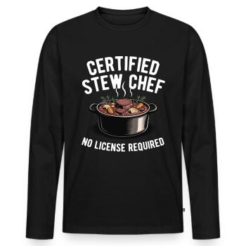 Nourriture drôle de Thanksgiving -fans Meme - T-shirt manches longues Premium bio Homme - noir - Devant - Nico (187cm)
