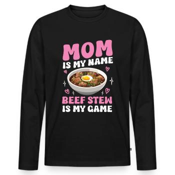 Nourriture drôle de Thanksgiving -fans Meme - T-shirt manches longues Premium bio Homme - noir - Devant - Nico (187cm)