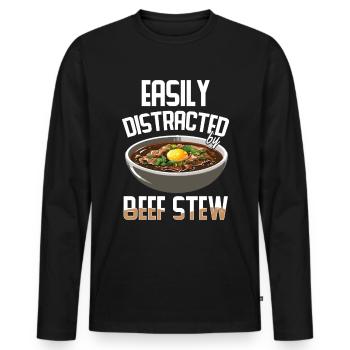 Nourriture drôle de Thanksgiving -fans Meme - T-shirt manches longues Premium bio Homme - noir - Devant - Nico (187cm)