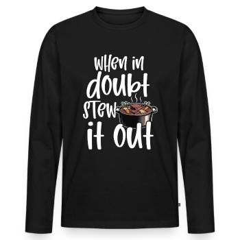 Nourriture drôle de Thanksgiving -fans Meme - T-shirt manches longues Premium bio Homme - noir - Devant - Nico (187cm)