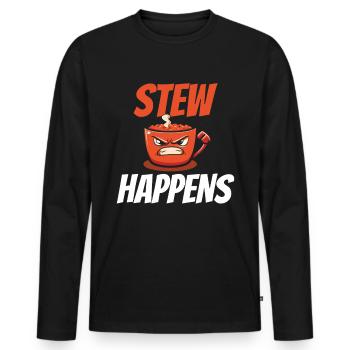 Nourriture drôle de Thanksgiving -fans Meme - T-shirt manches longues Premium bio Homme - noir - Devant - Nico (187cm)