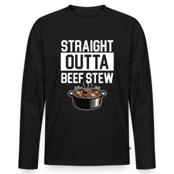 Nourriture drôle de Thanksgiving -fans Meme - T-shirt manches longues Premium bio Homme - noir - Devant - Nico (187cm)