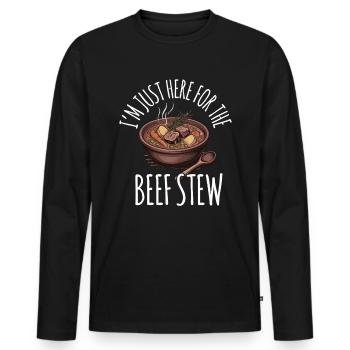 Nourriture drôle de Thanksgiving -fans Meme - T-shirt manches longues Premium bio Homme - noir - Devant - Nico (187cm)