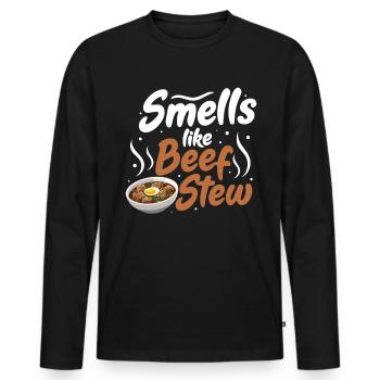 Nourriture drôle de Thanksgiving -fans Meme - T-shirt manches longues Premium bio Homme - noir - Devant - Nico (187cm)