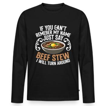 Nourriture drôle de Thanksgiving -fans Meme - T-shirt manches longues Premium bio Homme - noir - Devant - Nico (187cm)
