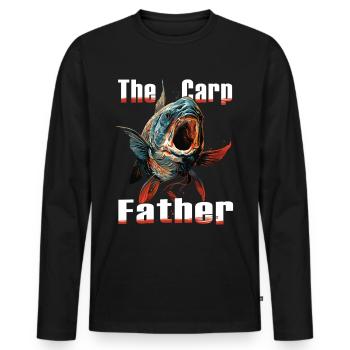 Pêche à la ligne Pêche Poisson carpe Poisson Karpfen - T-shirt manches longues Premium bio Homme - noir - Devant - Nico (187cm)