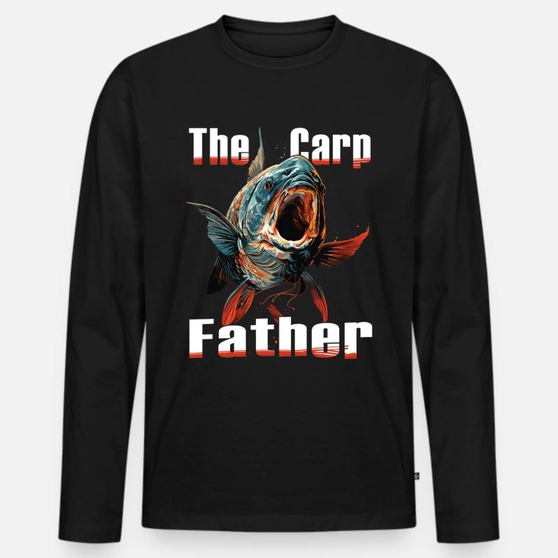 Angling Catch Fish carp fish Karpfen - Männer Premium Bio Langarmshirt - Schwarz
