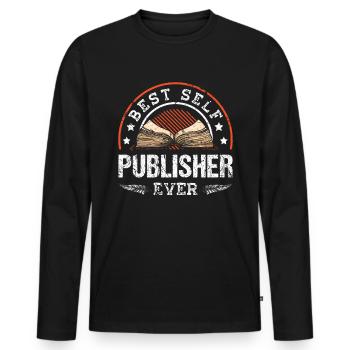 Writer Writing Novels Author - Men's Premium Organic Long Sleeve Shirt - black - Front - Nico (187cm)