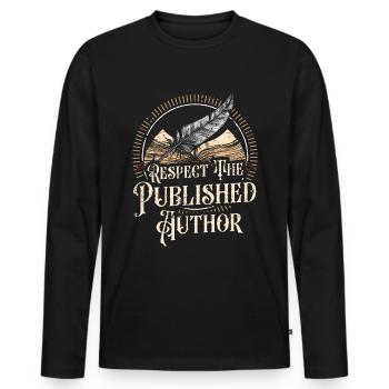 Writer Writing Novels Author - Men's Premium Organic Long Sleeve Shirt - black - Front - Nico (187cm)