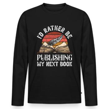 Writer Writing Novels Author - Men's Premium Organic Long Sleeve Shirt - black - Front - Nico (187cm)