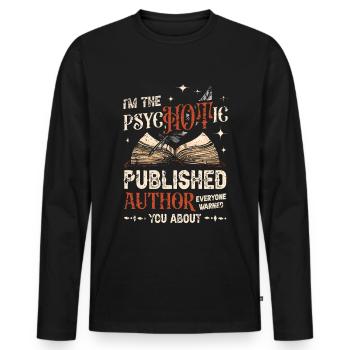 Writer Writing Novels Author - Men's Premium Organic Long Sleeve Shirt - black - Front - Nico (187cm)