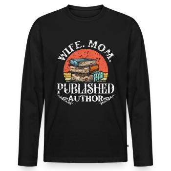 Writer Writing Novels Author - Men's Premium Organic Long Sleeve Shirt - black - Front - Nico (187cm)