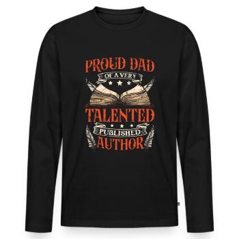 Writer Writing Novels Author - Men's Premium Organic Long Sleeve Shirt - black - Front - Nico (187cm)