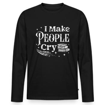 Writer Writing Novels Author - Men's Premium Organic Long Sleeve Shirt - black - Front - Nico (187cm)