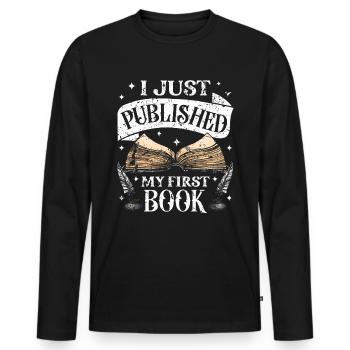 Writer Writing Novels Author - Men's Premium Organic Long Sleeve Shirt - black - Front - Nico (187cm)