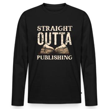 Writer Writing Novels Author - Men's Premium Organic Long Sleeve Shirt - black - Front - Nico (187cm)