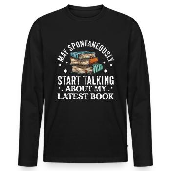 Writer Writing Novels Author - Men's Premium Organic Long Sleeve Shirt - black - Front - Nico (187cm)