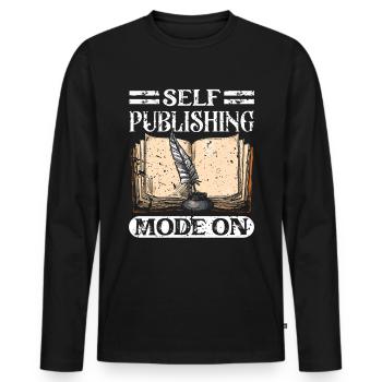 Writer Writing Novels Author - Men's Premium Organic Long Sleeve Shirt - black - Front - Nico (187cm)