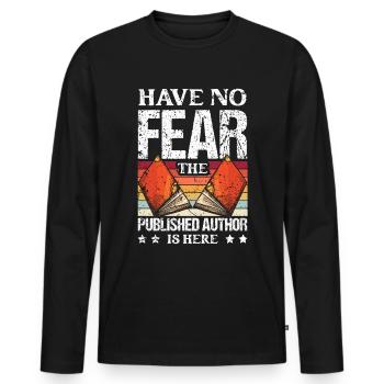 Writer Writing Novels Author - Men's Premium Organic Long Sleeve Shirt - black - Front - Nico (187cm)