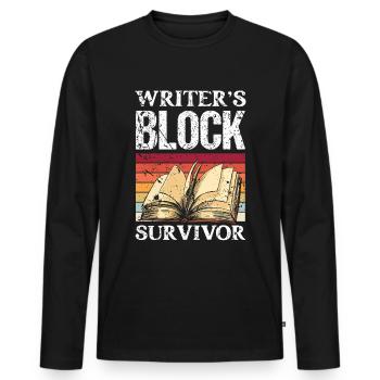 Writer Writing Novels Author - Men's Premium Organic Long Sleeve Shirt - black - Front - Nico (187cm)