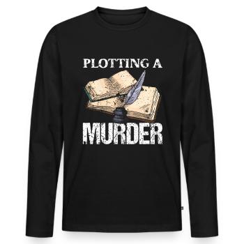 Writer Writing Novels Author - Men's Premium Organic Long Sleeve Shirt - black - Front - Nico (187cm)
