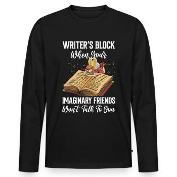 Writer Writing Novels Author - Men's Premium Organic Long Sleeve Shirt - black - Front - Nico (187cm)