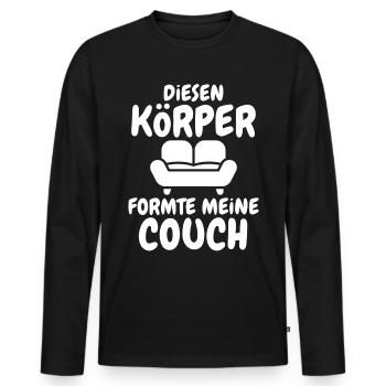 Couch Formte Körper - Männer Premium Bio Langarmshirt - Schwarz - Vorne - Nico (187cm)