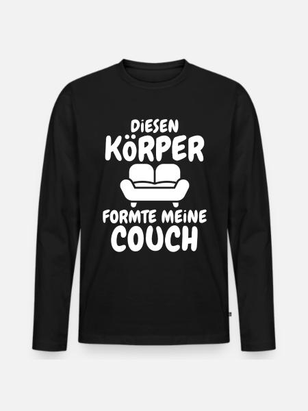 Couch Formte Körper - Männer Premium Bio Langarmshirt - Schwarz