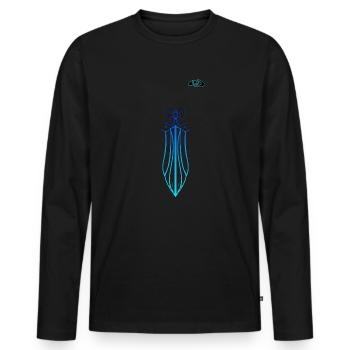 Odin - T-shirt manches longues Premium bio Homme - noir - Devant - Nico (187cm)