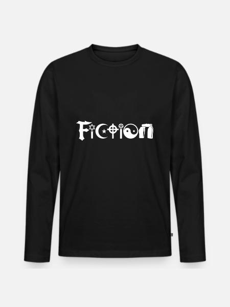 Fiction - Funny atheistic design - Men's Premium Organic Long Sleeve Shirt - black