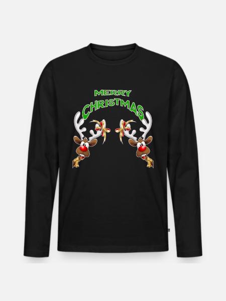 MERRY CHRISTMAS - T-shirt manches longues Premium bio Homme - noir