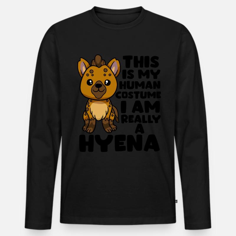 Hyäne - Männer Premium Bio Langarmshirt - Schwarz