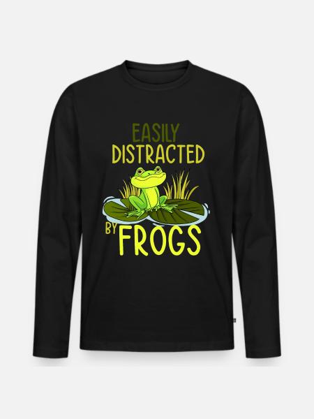 Frosch - Männer Premium Bio Langarmshirt - Schwarz