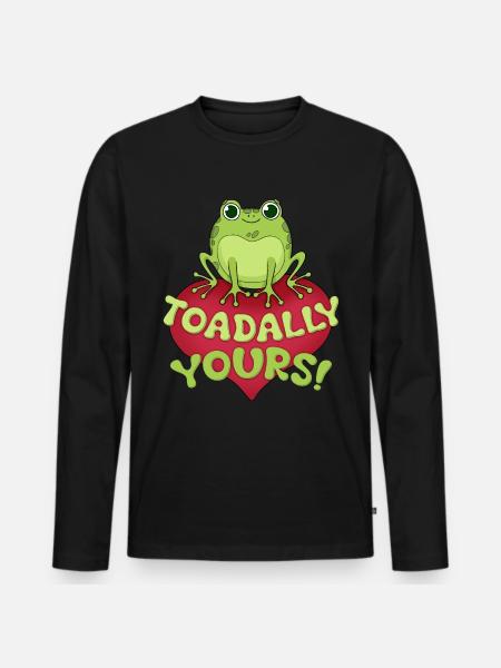 Frosch - Männer Premium Bio Langarmshirt - Schwarz