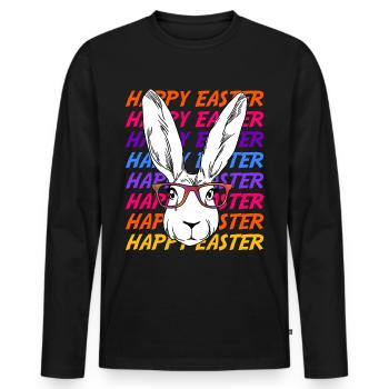 Ostern - Männer Premium Bio Langarmshirt - Schwarz - Vorne - Nico (187cm)