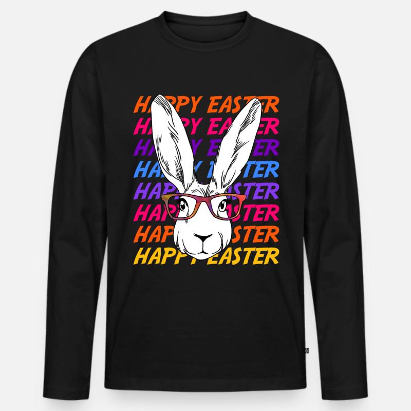 Ostern - Männer Premium Bio Langarmshirt - Schwarz