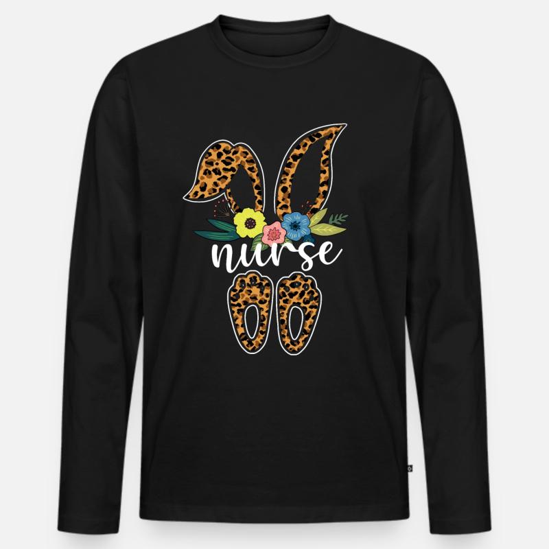 Ostern - Männer Premium Bio Langarmshirt - Schwarz
