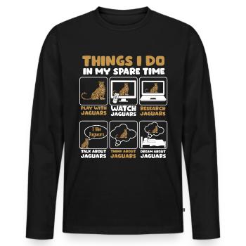 Cher cadeau de temps jaguar - T-shirt manches longues Premium bio Homme - noir - Devant - Nico (187cm)