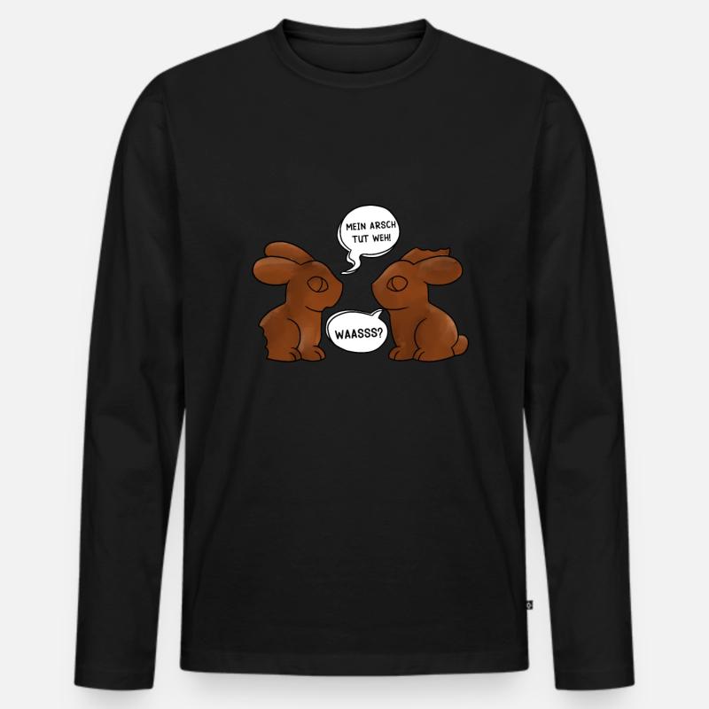 Schokolade - Männer Premium Bio Langarmshirt - Schwarz