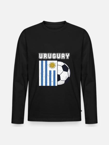 Uruguay football team flag gift - Men's Premium Organic Long Sleeve Shirt - black