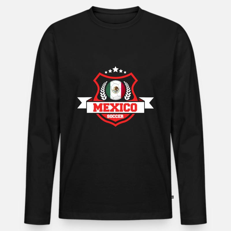 Mexiko fußball geschenk - Männer Premium Bio Langarmshirt - Schwarz