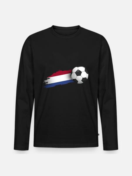 Netherlands Football Gift - Men's Premium Organic Long Sleeve Shirt - black