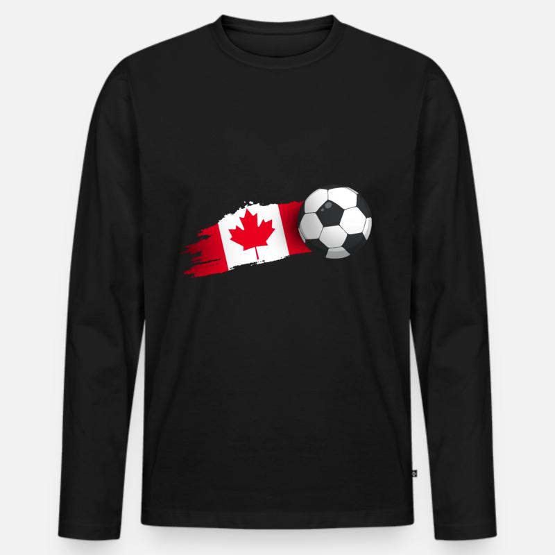 Kanada-fußball-geschenk - Männer Premium Bio Langarmshirt - Schwarz